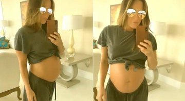 Na reta final da gravidez, Claudia Leitte optou pela bermuda do marido - Foto: Reprodução/ Instagram