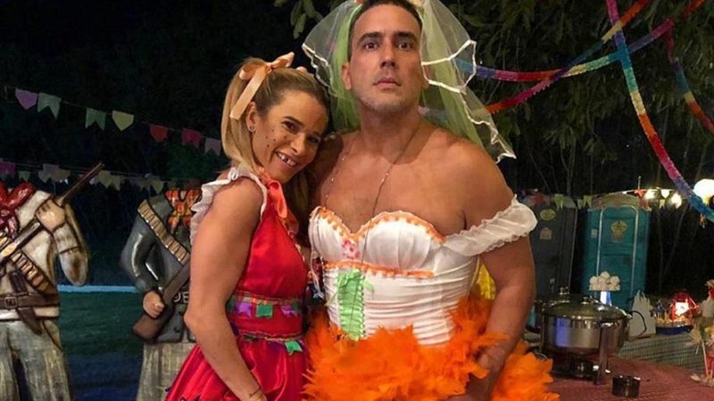 André Marques faz sucesso ao se vestir de “noiva” em festa junina - Foto: Reprodução/Instagram