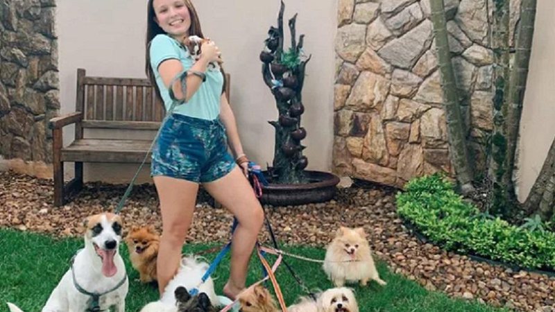 Larissa Manoela aparece em clique ao lado de seus nove cãezinhos - Foto: Reprodução/Instagram