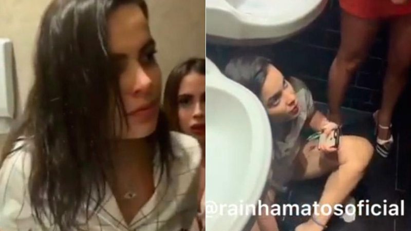 Mayla Araújo aparece no chão do banheiro da balada após suposta briga com mulher no banheiro - Foto: Reprodução/ Instagram