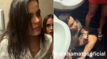 Mayla Araújo aparece no chão do banheiro da balada após suposta briga com mulher no banheiro - Foto: Reprodução/ Instagram