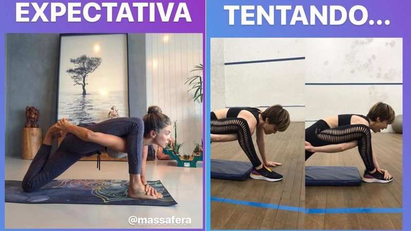 Ana Furtado tentou imitar postura de ioga feita por Grazi Massafera - Foto: Reprodução/ Instagram