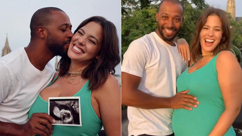 Ashley Graham e Justin Ervin comemoraram gravidez na web - Foto: Reprodução/ Instagram