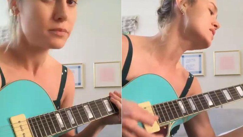 Brie Larson soltou a voz e mostrou que tem talento com a guitarra - Foto: Reprodução/ Instagram