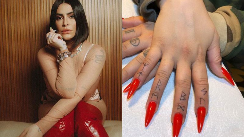 Cleo fez novas tatuagens nos dedos - Foto: Reprodução/ Instagram