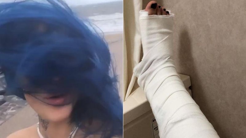 Tati Zaqui rompeu os ligamentos do pé após ser surpreendida por tufão em praia japonesa - Foto: Reprodução/ Instagram