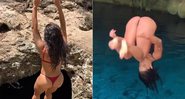 Aline Riscado mostrou diferentes tipos de mergulhos e foi ovacionada na web - Foto: Reprodução/ Instagram