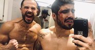 Duda Nagle e Caio Castro fazem a temperatura subir na web em foto sem camisa nos bastidores de novela - Foto: Reprodução/Instagram