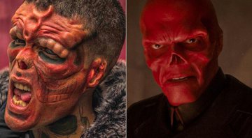 Henry Damon modificou completamente seu rosto para ficar parecido com o Caveira Vermelha - Foto: Reprodução/ Instagram