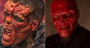 Henry Damon modificou completamente seu rosto para ficar parecido com o Caveira Vermelha - Foto: Reprodução/ Instagram