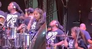 Filho de Ivete Sangalo, Marcelinho tocou bateria e atabaque no show da cantora - Foto: Reprodução/ Instagram