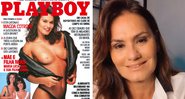 Magda Cotrofe na capa de sua primeira Playboy, em 1985, e em foto atual - Foto: Divulgação e Reprodução/ Instagram