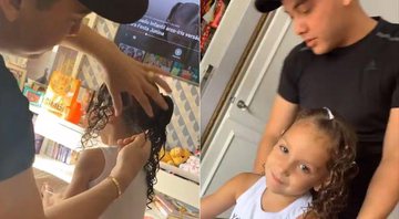 Wesley Safadão caprichou no penteado da filha, Ysis - Foto: Reprodução/ Instagram