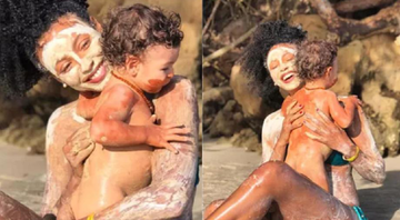 Sheron Menezzes publica fotos coberta de lama ao lado do filho em Jericoacoara - Foto: Reprodução/Instagram