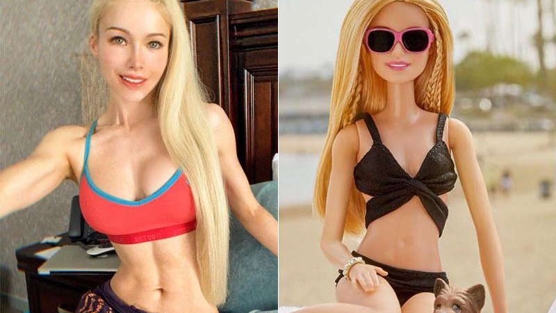 A russa Valeria Lukyanova modificou o corpo inteiro para ficar parecida com a boneca Barbie - Foto: Reprodução/ Instagram/ @barbiestyle