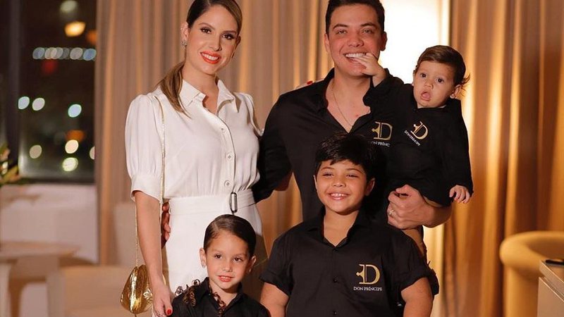 Wesley Safadão e sua atual esposa, Thyane Dantas, e seus filhos - Foto: Reprodução/Instagram