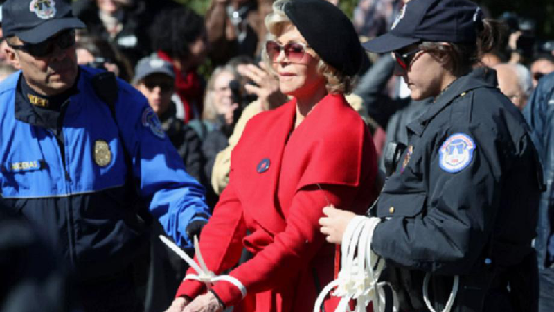 Jane Fonda é presa (de novo) em protesto contra aquecimento global - Foto: Reprodução/Instagram