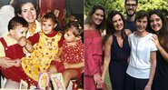 Fátima Bernardes com os filhos, Vinícius, Laura e Beatriz, em foto antiga, em em clique atual - Foto: Reprodução/ Instagram