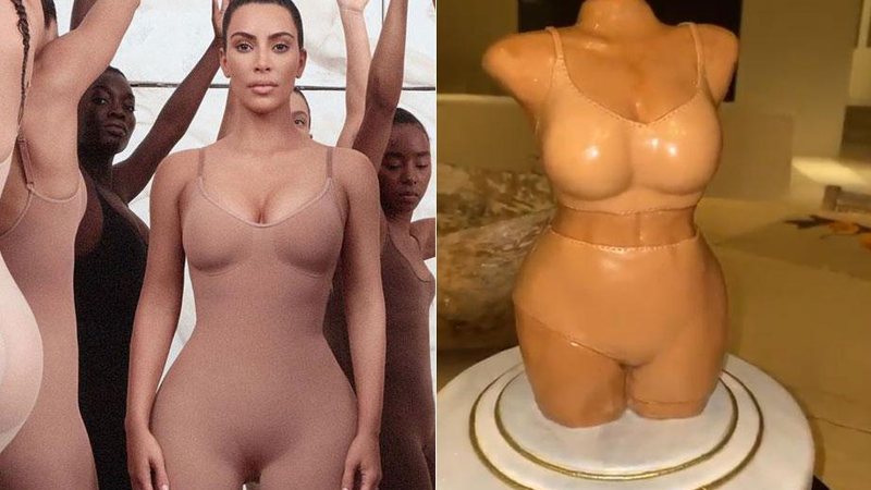 Kim Kardashian ganhou bolo com o formato de seu corpo em seu aniversário de 39 anos - Foto: Reprodução/ Instagram
