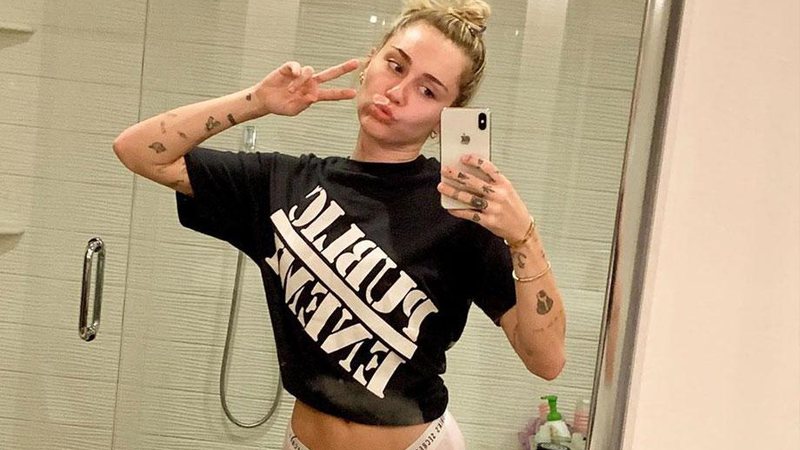 Miley Cyrus posou de calcinha no espelho e ganhou elogio dos fãs - Foto: Reprodução/ Instagram