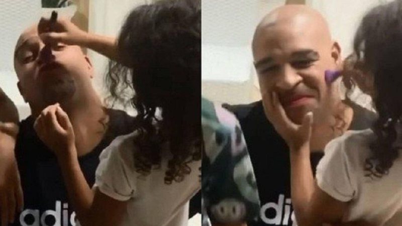 Vídeo: Adriano Imperador deixa suas filhas maquiá-lo e diverte seguidores - Foto: Reprodução/Instagram