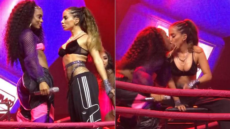 Anitta e MC Rebecca trocaram beijo e capricharam na sensualidade no palco - Foto: Reprodução/ Instagram