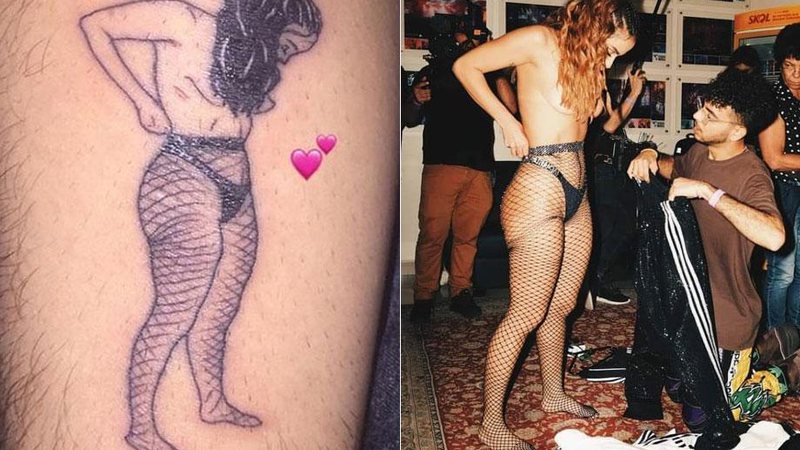 David tatuou foto de Anitta seminua no braço - Foto: Reprodução/ Instagram