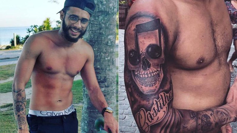 Cassio Castilhol, marido de Perlla, exibiu tatuagem de caveira e citou a Bíblia em postagem - Foto: Reprodução/ Instagram