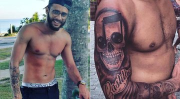 Cassio Castilhol, marido de Perlla, exibiu tatuagem de caveira e citou a Bíblia em postagem - Foto: Reprodução/ Instagram