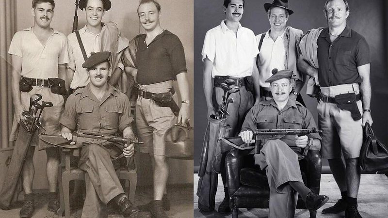 Guy Ritchie e Hugh Grant recriam foto tirada por seus pais no exército há 65 anos - Foto: Reprodução/Instagram