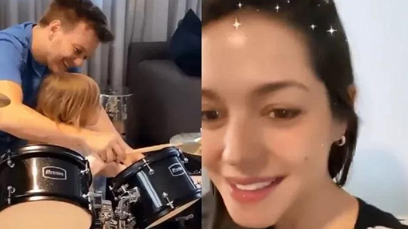 Thaís Fersoza se derrete ao mostrar Melinda tocando bateria com Michel Teló: “Revezamento” - Foto: Reprodução/Instagram