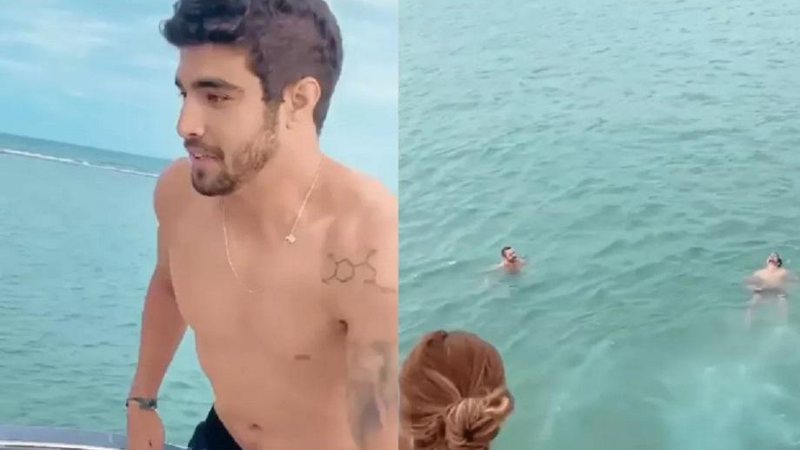 Em novo vídeo, Caio Castro e Grazi Massafera aparecem juntos em passeio de barco - Foto: Reprodução/Instagram