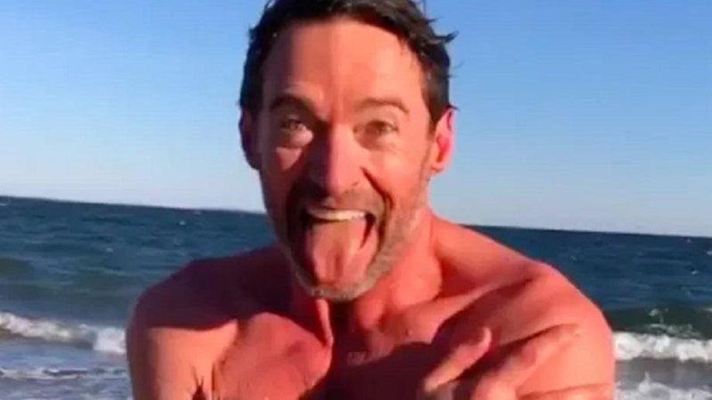 Hugh Jackman mostra coragem ao enfrentar mar em temperatura zero no aniversário da esposa - Foto: Reprodução/Instagram
