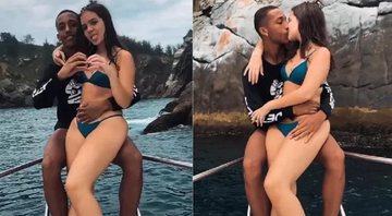 Durante passeio de barco, Mel Maia troca beijos com o namorado - Foto: Reprodução/Instagram