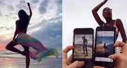 Modelo tenta imitar fotos de Grazi Massafera na praia e diverte atriz - Foto: Reprodução/Instagram