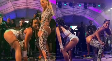 Anitta e MC Rebecca capricharam na coreografia em show de ensaio do Baile das Poderosas - Foto: Reprodução/ Instagram