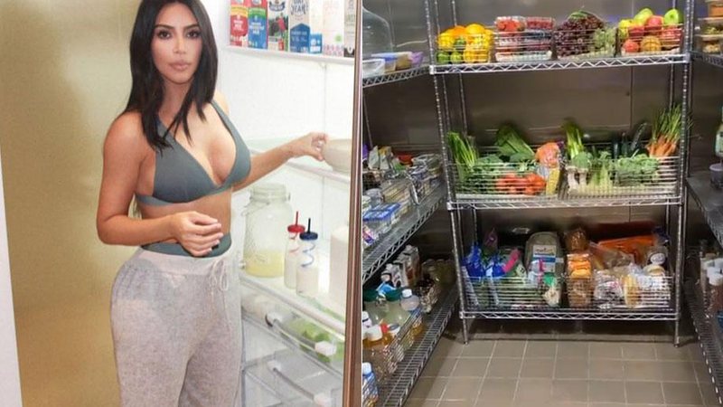 Kim Kardashian chocou a web ao mostrar sua geladeira - Foto: Reprodução/ Instagram