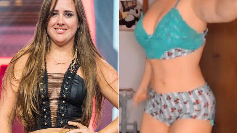 Patrícia Leitte na época do BBB 18, e atualmente, após “intensivão de dieta” - Foto: TV Globo e Reprodução/ Instagram