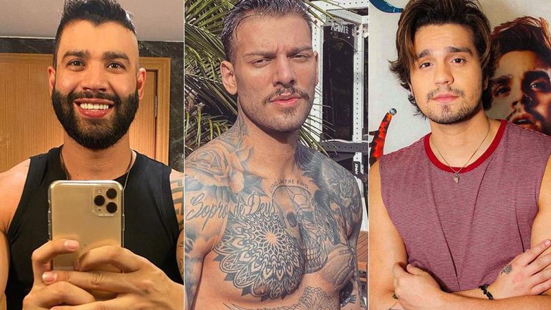 Gusttavo Lima, Lucas Lucco e Luan Santana em fotos atuais – Foto: Reprodução/ Instagram – Montagem CENAPOP
