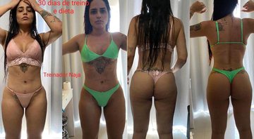 Perlla mostrou o corpo antes e depois de um mês de dieta e treinos - Foto: Reprodução/ Instagram