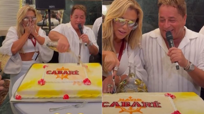 Leonardo jogou cachaça em bolo inaugural de cruzeiro