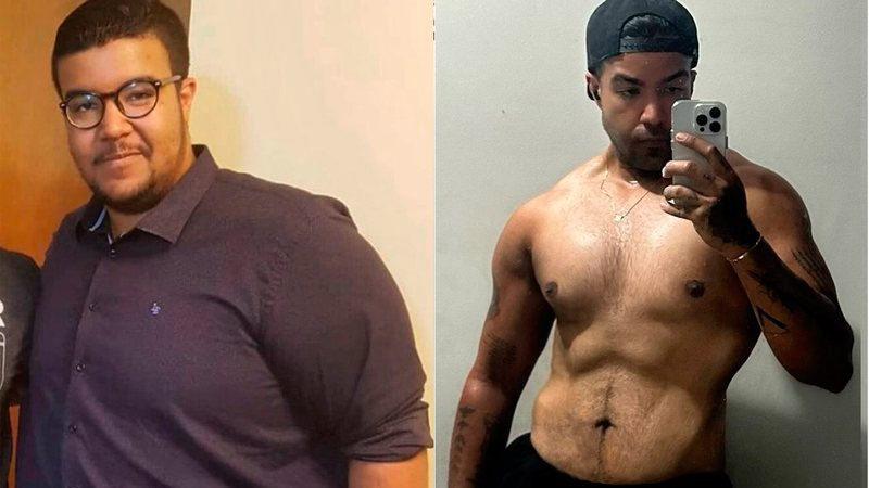 Léo Santos mostrou corpo antes e depois do seu emagrecimento - Foto: Reprodução/ @leomchef