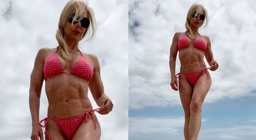 Lesley Maxwell posou de biquíni na praia e recebeu elogios - Foto: Reprodução/ Instagram@lesleymaxwell.fitness