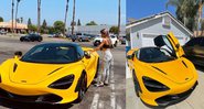Skatista mostrou a McLaren amarela, de modelo 720S - Reprodução/Instagram/@leticiabufoni