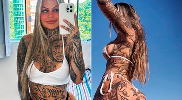 Leticia Desiree voltou a exibir tatuagens na praia após críticas - Foto: Reprodução/ Instagram@leticiadesiree