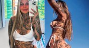 Leticia Desiree voltou a exibir tatuagens na praia após críticas - Foto: Reprodução/ Instagram@leticiadesiree