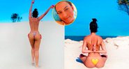 Letícia posou de topless e completamente nua na praia de El Pinar, em Canelones, no Uruguai - Foto: Reprodução/ Instagram@aleticialima