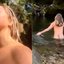 Letícia Spiller se refrescou em piscina natural e recebeu elogios - Foto: Reprodução/ Instagram@arealspiller