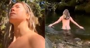 Letícia Spiller se refrescou em piscina natural e recebeu elogios - Foto: Reprodução/ Instagram@arealspiller