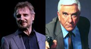Liam Neeson e Leslie Nielsen - Reprodução/Getty Images, Paramount